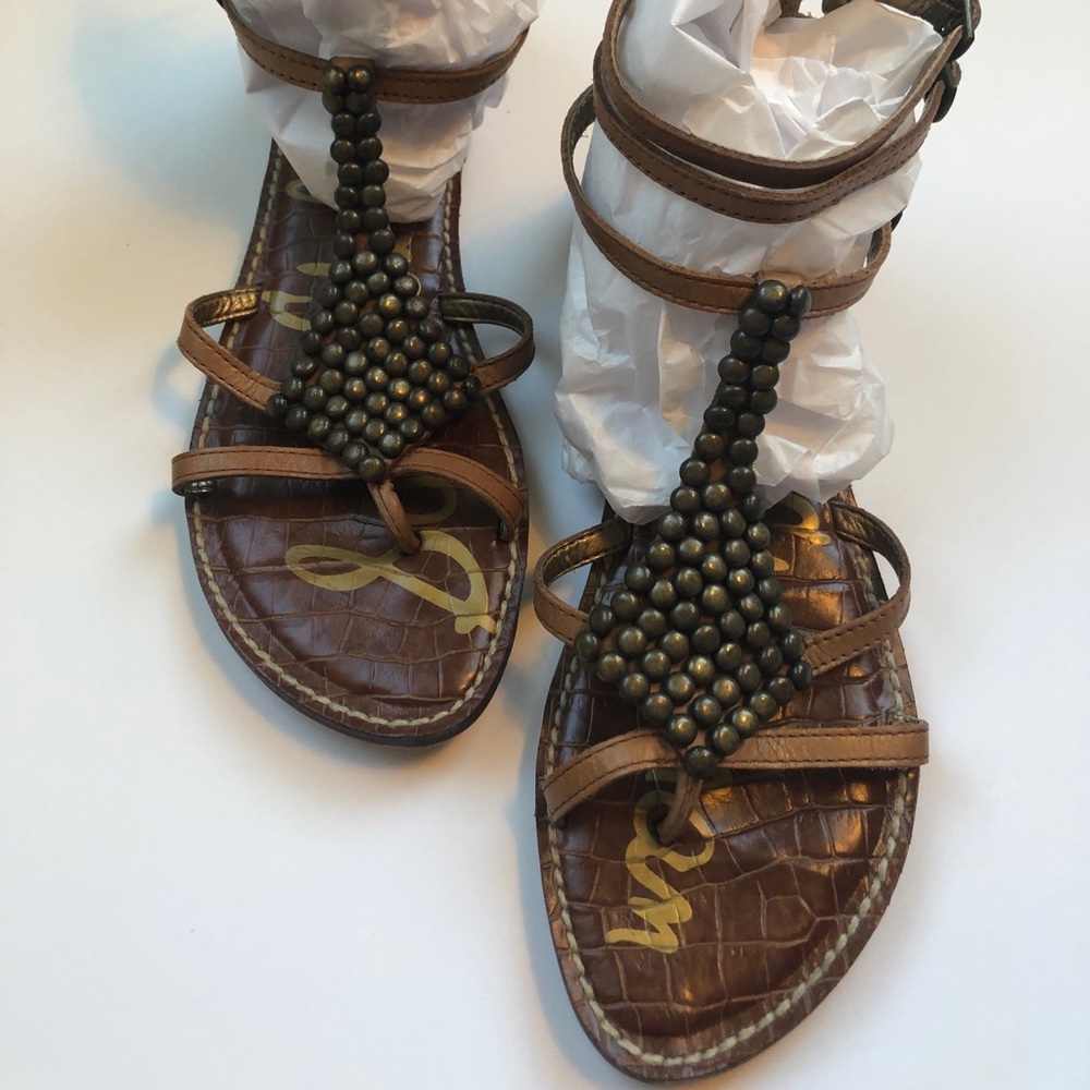Sam Edelman brown leather gladiator sandals